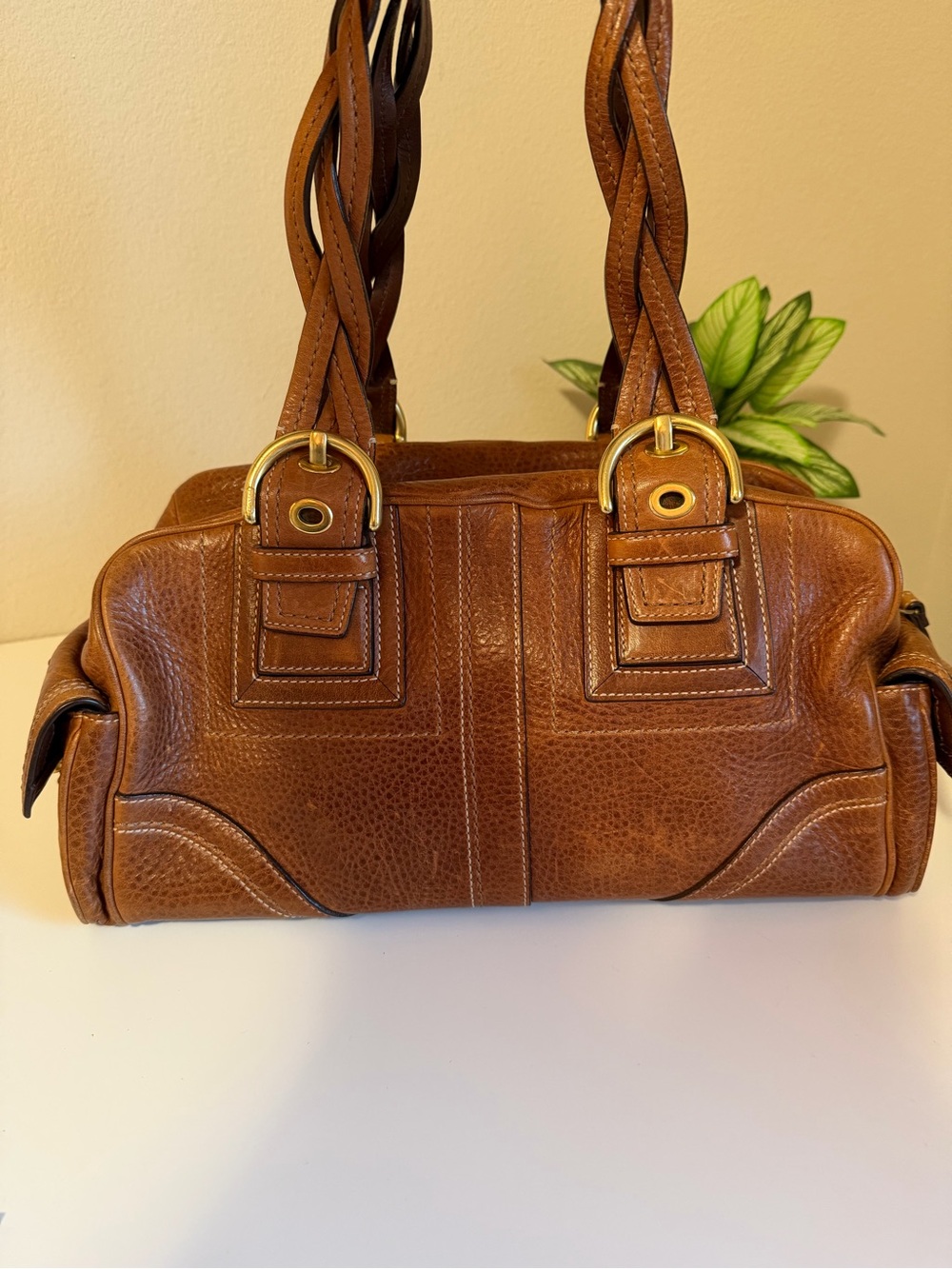 Coach Mia Braided Leather Satchel #10048 Y2K - Picture 5 of 14